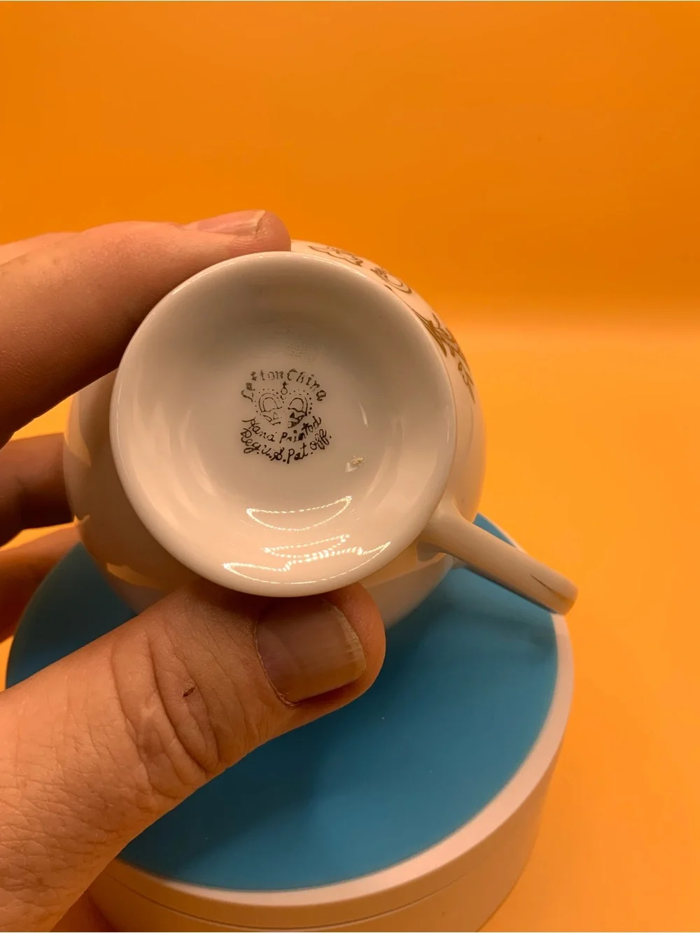 Vintage Lefton China 25th Anniversary Tea Cup Made In Japan Hand Painted (1249)